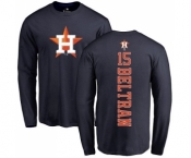 MLB Nike Houston Astros #15 Carlos Beltran Navy Blue Backer Long Sleeve T-Shirt