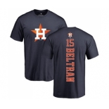 MLB Nike Houston Astros #15 Carlos Beltran Navy Blue Backer T-Shirt