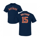 MLB Nike Houston Astros #15 Carlos Beltran Navy Blue Name & Number T-Shirt