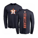 MLB Nike Houston Astros #16 Brian McCann Navy Blue Backer Long Sleeve T-Shirt