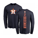 MLB Nike Houston Astros #2 Alex Bregman Navy Blue Backer Long Sleeve T-Shirt