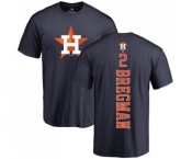 MLB Nike Houston Astros #2 Alex Bregman Navy Blue Backer T-Shirt