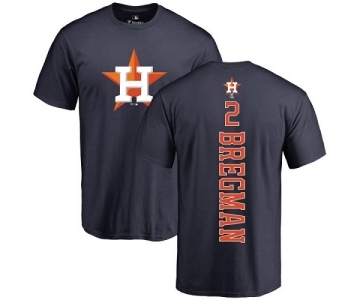 MLB Nike Houston Astros #2 Alex Bregman Navy Blue Backer T-Shirt