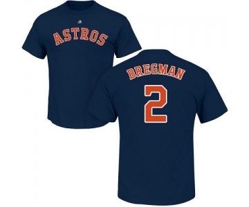 MLB Nike Houston Astros #2 Alex Bregman Navy Blue Name & Number T-Shirt