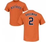 MLB Nike Houston Astros #2 Alex Bregman Orange Name & Number T-Shirt