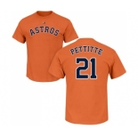 MLB Nike Houston Astros #21 Andy Pettitte Orange Name & Number T-Shirt