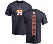 MLB Nike Houston Astros #22 Josh Reddick Navy Blue Backer T-Shirt