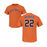 MLB Nike Houston Astros #22 Josh Reddick Orange Name & Number T-Shirt