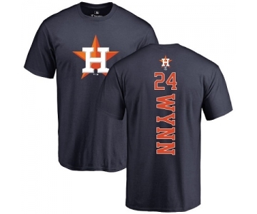 MLB Nike Houston Astros #24 Jimmy Wynn Navy Blue Backer T-Shirt