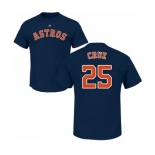 MLB Nike Houston Astros #25 Jose Cruz Jr. Navy Blue Name & Number T-Shirt