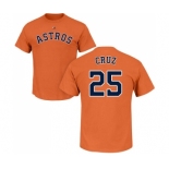 MLB Nike Houston Astros #25 Jose Cruz Jr. Orange Name & Number T-Shirt