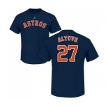 MLB Nike Houston Astros #27 Jose Altuve Navy Blue Name & Number T-Shirt