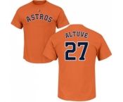 MLB Nike Houston Astros #27 Jose Altuve Orange Name & Number T-Shirt