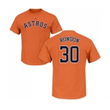 MLB Nike Houston Astros #30 Hector Rondon Orange Name & Number T-Shirt