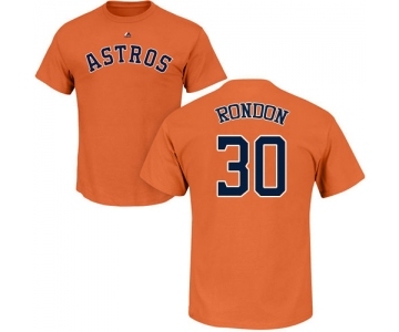 MLB Nike Houston Astros #30 Hector Rondon Orange Name & Number T-Shirt