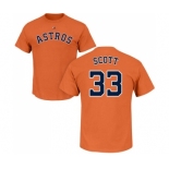 MLB Nike Houston Astros #33 Mike Scott Orange Name & Number T-Shirt