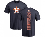 MLB Nike Houston Astros #35 Justin Verlander Navy Blue Backer T-Shirt