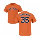 MLB Nike Houston Astros #35 Justin Verlander Orange Name & Number T-Shirt