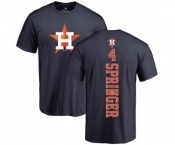 MLB Nike Houston Astros #4 George Springer Navy Blue Backer T-Shirt