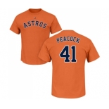 MLB Nike Houston Astros #41 Brad Peacock Orange Name & Number T-Shirt