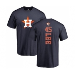 MLB Nike Houston Astros #45 Carlos Lee Navy Blue Backer T-Shirt