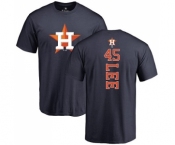 MLB Nike Houston Astros #45 Carlos Lee Navy Blue Backer T-Shirt