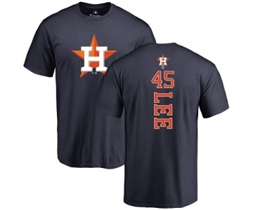 MLB Nike Houston Astros #45 Carlos Lee Navy Blue Backer T-Shirt