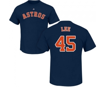 MLB Nike Houston Astros #45 Carlos Lee Navy Blue Name & Number T-Shirt