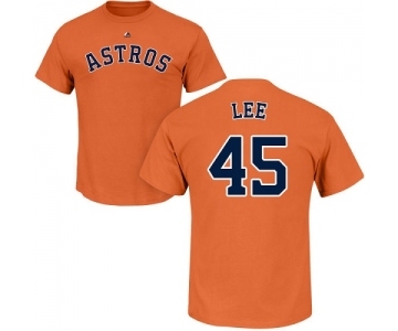 MLB Nike Houston Astros #45 Carlos Lee Orange Name & Number T-Shirt