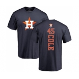 MLB Nike Houston Astros #45 Gerrit Cole Navy Blue Backer T-Shirt