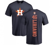 MLB Nike Houston Astros #46 Francisco Liriano Navy Blue Backer T-Shirt