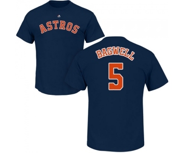 MLB Nike Houston Astros #5 Jeff Bagwell Navy Blue Name & Number T-Shirt