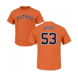 MLB Nike Houston Astros #53 Ken Giles Orange Name & Number T-Shirt