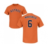 MLB Nike Houston Astros #6 Jake Marisnick Orange Name & Number T-Shirt