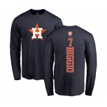 MLB Nike Houston Astros #7 Craig Biggio Navy Blue Backer Long Sleeve T-Shirt