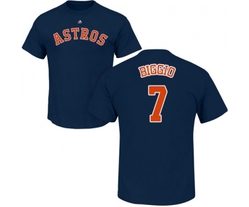 MLB Nike Houston Astros #7 Craig Biggio Navy Blue Name & Number T-Shirt