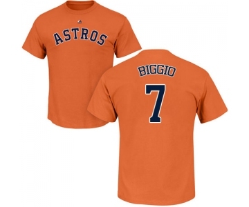 MLB Nike Houston Astros #7 Craig Biggio Orange Name & Number T-Shirt