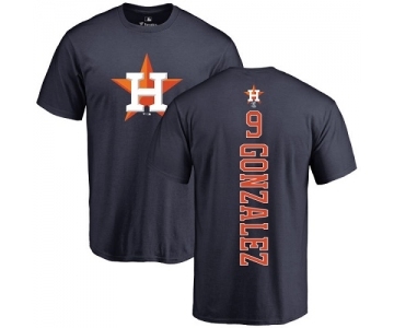 MLB Nike Houston Astros #9 Marwin Gonzalez Navy Blue Backer T-Shirt