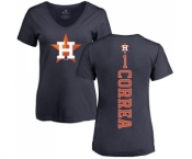 MLB Women's Nike Houston Astros #1 Carlos Correa Navy Blue Backer T-Shirt