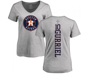 MLB Women's Nike Houston Astros #10 Yuli Gurriel Ash Backer T-Shirt