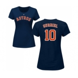 MLB Women's Nike Houston Astros #10 Yuli Gurriel Navy Blue Name & Number T-Shirt