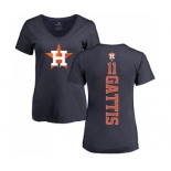 MLB Women's Nike Houston Astros #11 Evan Gattis Navy Blue Backer T-Shirt