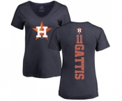 MLB Women's Nike Houston Astros #11 Evan Gattis Navy Blue Backer T-Shirt