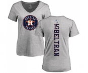 MLB Women's Nike Houston Astros #15 Carlos Beltran Ash Backer T-Shirt