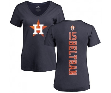 MLB Women's Nike Houston Astros #15 Carlos Beltran Navy Blue Backer T-Shirt