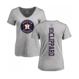 MLB Women's Nike Houston Astros #19 Tyler Clippard Ash Backer T-Shirt