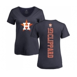 MLB Women's Nike Houston Astros #19 Tyler Clippard Navy Blue Backer T-Shirt