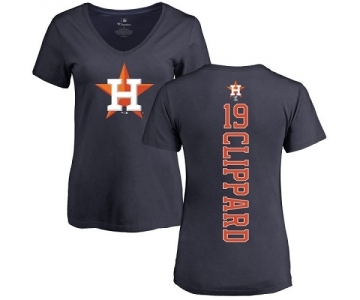 MLB Women's Nike Houston Astros #19 Tyler Clippard Navy Blue Backer T-Shirt