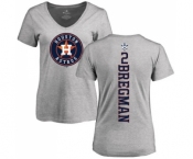 MLB Women's Nike Houston Astros #2 Alex Bregman Ash Backer T-Shirt