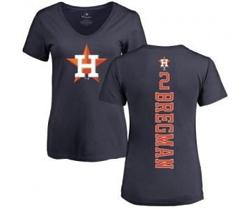 MLB Women's Nike Houston Astros #2 Alex Bregman Navy Blue Backer T-Shirt